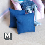 Miniature Dark Blue Cushion Set of 2 1-5/8 inch wide - D010