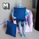 Miniature Dark Blue Cushion Set of 2 1-5/8 inch wide - D010