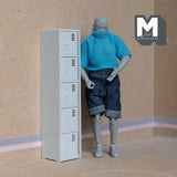 1:12 Scale Miniature Cube Lockers , Work Place Lockers with 5 Storage Space , Storage Locker , Locker Cabinet  (light gray) - D038