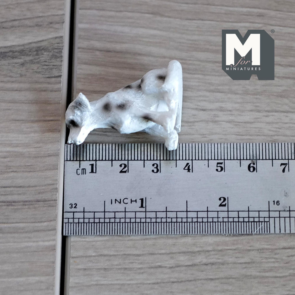1:12 Scale Miniature Sitting Dalmatian Dog, 1-3/8 inch tall, DIY Dollhouse Supply (cast resin)