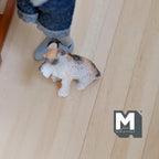 Miniatura a escala 1:12: fox terrier de pelo duro sentado, 1-5/8 inch de alto, suministros DIY para casa de muñecas (resina moldeada) (blanco y canela)