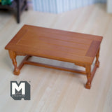 Miniature Dining Table 1:12 Scale Dollhouse Supplies Refectory Table Kitchen Prep Table 5-13/16 inch long (wood) (stained) - J011
