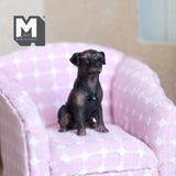 Miniature Sitting Black Labrador Retriever 1:12 Scale Lab 1-9/16 inch tall (cast resin) -