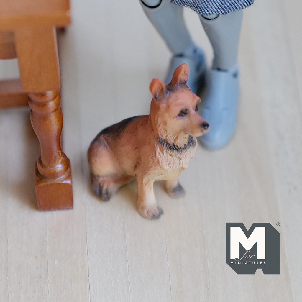 1:12 Scale Miniature Sitting Yorkshire Terrier Dog Figurine, 1-1/2 inch tall, DIY Dollhouse Supply (cast resin) (tan)