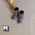 1:12 Scale Miniature Kids Rubber Rain Boots, Pair, 1 inch tall, DIY Dollhouse Supply (brown)