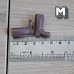 1:12 Scale Miniature Kids Rubber Rain Boots, Pair, 1 inch tall, DIY Dollhouse Supply (brown)