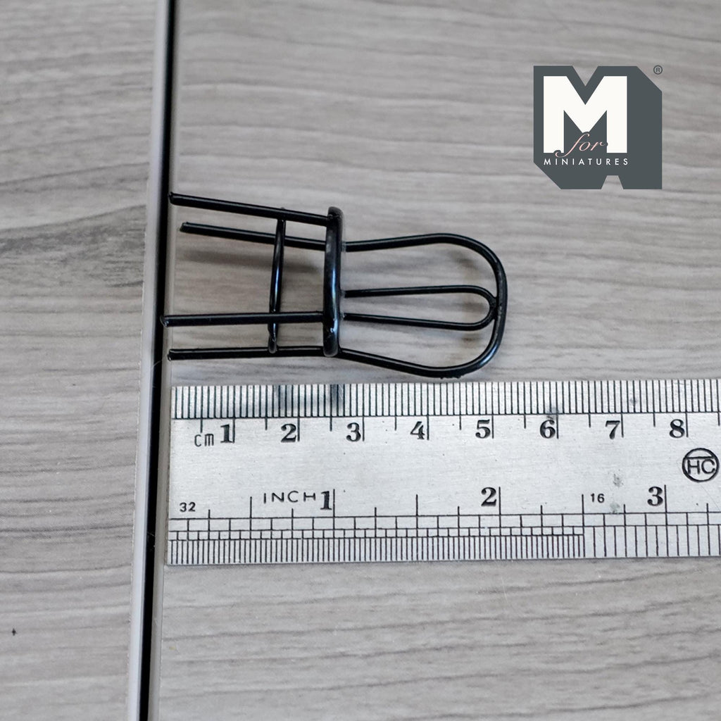 1:12 Scale Miniature Wire Back Kids Chair, 2 inch tall, DIY Dollhouse Supply (metal) (black)