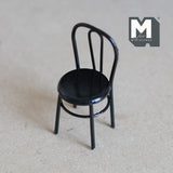 Miniature Wire Back Kids Chair 1:12 Scale Dollhouse Supplies Metal Children Chair 2 inch tall (metal) (black) - C091