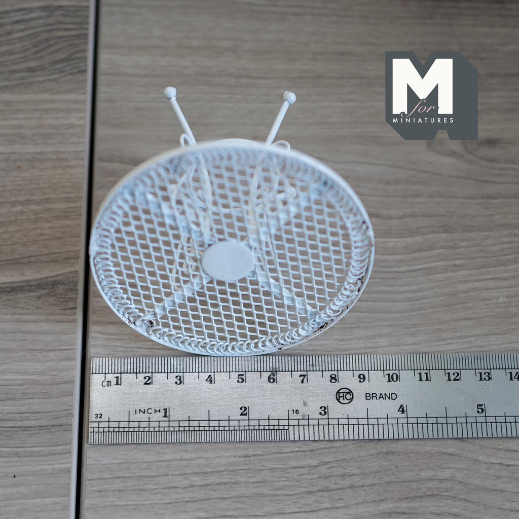 Miniature Wire Garden Table 1:12 Scale Dollhouse Supplies Fairy Garden Furniture 2-5/16 inch tall  (white) - K025