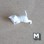 1/12スケール ミニチュア 未塗装 子猫フィギュア 全長約2.5cm DIYドールハウス用素材（スタイルC）