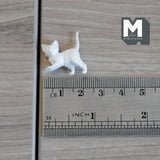1:12 Unpainted Miniature Kitten , Miniature Feline , Miniature White Cat 1 inch long  (style C) - C072