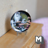 Miniature Ceramic Playing Cats Platter with Metal Stand 1-7/16 inch dia. (style d) - E086