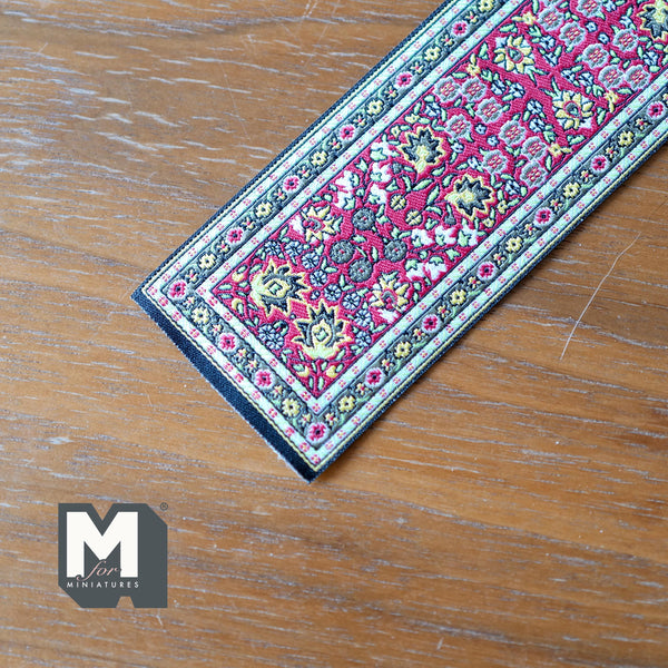 Dollhouse Supplies Stair Runner 1:12 Scale Miniature Stair Carpet Staircase Rug Stair Tread Carpet 19-5/16 inch long (red and green) - D088