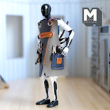 Miniature Working Apron 1:10 Scale Faux Leather Carpenter Apron Tool Apron Pocket Apron with 8-piece Tools (figurine not included) - I040