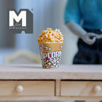 1:12 Scale Miniature Popcorn Bucket with Popcorn, Large Size, 1 inch tall, DIY Dollhouse Supply (resin) (yellow)