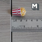 1:12 Scale Miniature Popcorn Bucket with Popcorn, Large Size, 1 inch tall, DIY Dollhouse Supply (resin) (red striped)