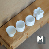 Miniature Sculptural Vases Set of 4 , 1:12 Scale Dollhouse Supplies Garden Flower Vase (resin) (white) - B047