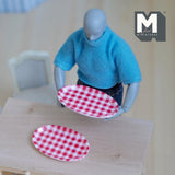 Miniature Large Oval Plate Set of 2 , 1:12 Scale Dollhouse Supplies Flatware 1-11/16 inch long (resin) (red) - A061