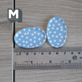 Miniature Large Oval Plate Set of 2 , 1:12 Scale Dollhouse Supplies Flatware 1-11/16 inch long (resin) (blue) - A061