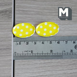Miniature Oval Plate Set of 2 , 1:12 Scale Dollhouse Supplies Flatware 1-1/8 inch long (resin) (yellow) - A061
