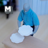 Miniature Scalloped Flower Plate Set of 2 , 1:12 Scale Dollhouse Supplies Large Size Plates 1-3/8 inch dia. (resin) - A061