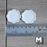 Miniature Scalloped Flower Plate Set of 2 , 1:12 Scale Dollhouse Supplies Large Size Plates 1-3/8 inch dia. (resin) - A061