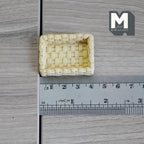 Plateau miniature à motif tissé, échelle 1:12, 4,1 cm de long, fourniture pour maison de poupée (résine) (beige)