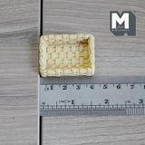 Miniature Woven Tray 1:12 Scale Dollhouse Supplies Woven Pattern Tray 1-5/8 inch long (resin) (beige) -