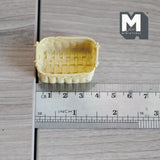 Miniature Woven Style Basket 1:12 Scale Rattan Style Basket 1-9/16 inch long (resin) (beige) - D050