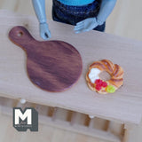 Miniature Wreath Cake on Serving Board 1:12 Scale Dollhouse Supplies Bakery Holiday Cake 1 inch dia. (light brown) (non edible) - E024