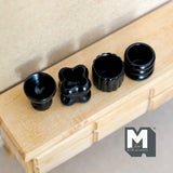 Miniature Sculptural Vases Set of 4 , 1:12 Scale Dollhouse Supplies Garden Flower Vase (resin) (black) - B047