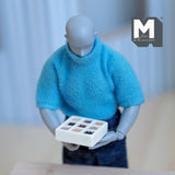 Miniature Box of Chocolate 1:12 Scale Dollhouse Candies 9 Pieces Assorted Milk & Dark Chocolate 3/16 inch tall (non edible) (resin) - E039