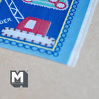 1:12 Scale Miniature Construction Vehicle Rug, Playroom Play Mat, 6-5/8 inch long, DIY Dollhouse Supply (blue)