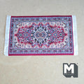 1:12 Scale Miniature Medallion Area Rug with Fringe, 6-7/16 inch long, DIY Dollhouse Supply (red)