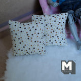 Miniature Mixed Color Dots Cushion Set of 2 1-5/8 inch wide (brown / green) - D010