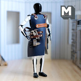 Miniature Working Apron 1:10 Scale Faux Leather Carpenter Apron Tool Apron Pocket Apron with 8-piece Tools (figurine not included) - I040