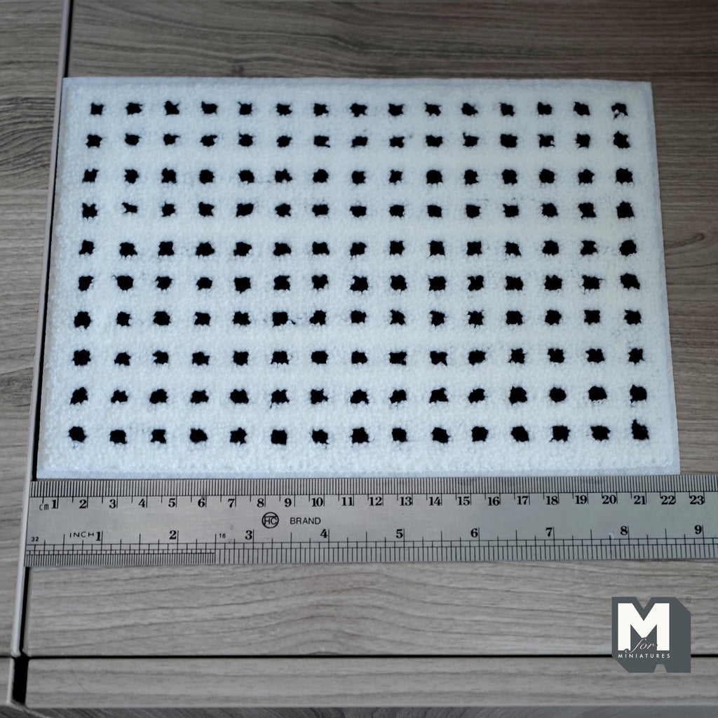 1:12 Scale Miniature Black and White Dotted Grid Area Rug, 8-11/16 inch long, DIY Dollhouse Supply