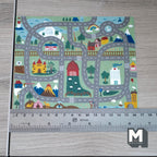 Miniatura in scala 1:12 tappeto gioco città con strade e case stampate, lungo 6-5/16 inch, accessori fai da te per casa delle bambole