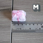 1:12スケール ミニチュア バスタオルスタック 6個セット 長さ約4cm ドールハウスDIY素材（ピンク）