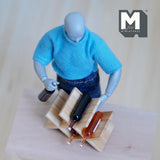 Dollhouse Miniature Wine Rack Set with 4 Wine Bottles 1:12 Scale Set - B022