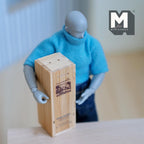 1:12 Scale Miniature Bamboo Wine Crate with Large Wine Bottle, Sliding Lid, 2-3/16 inch long, DIY Dollhouse Supply