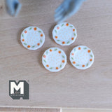 Dollhouse Saucers Cup Plates 1:12 Scale Miniature Plates Set of 4 , 1/2 inch dia. - A050