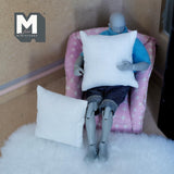 Miniature White Cushion Set of 2 1-5/8 inch wide - D010