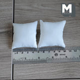 Miniature White Cushion Set of 2 1-5/8 inch wide - D010