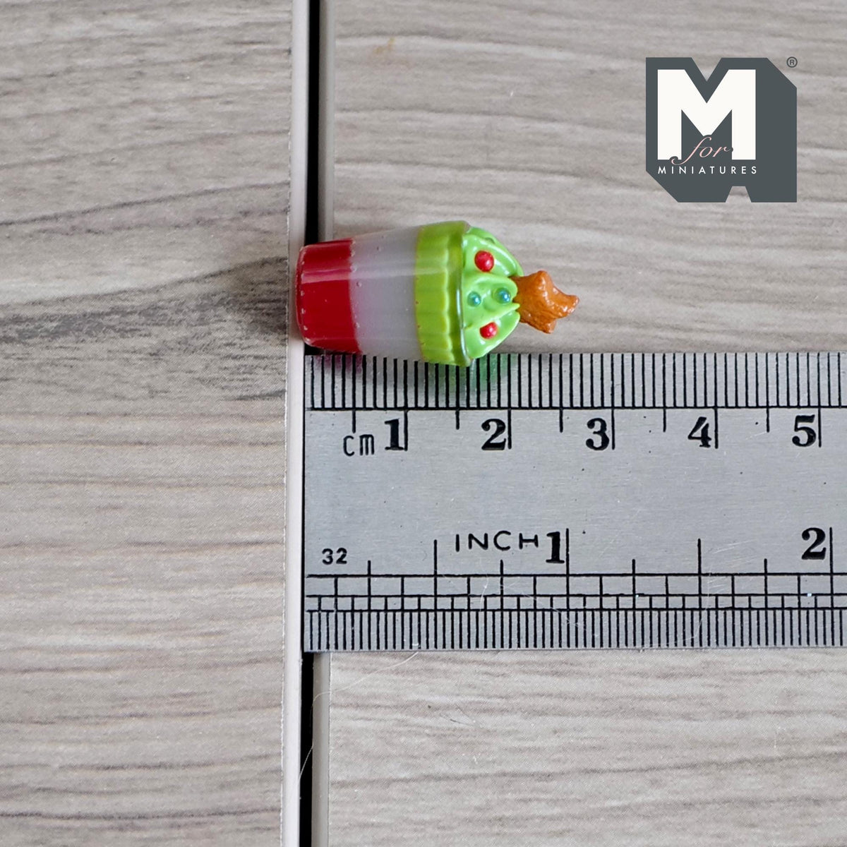 1:12 Scale Miniature Christmas Dessert Drink with Star Cookie Topper, Large, 1-1/8 inch tall, DIY Dollhouse Supply