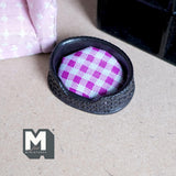 Miniature Cat Bed with Cushion 1:12 Scale Dollhouse Accessories Dog Bed Cushion 1-7/8 inch long - C029