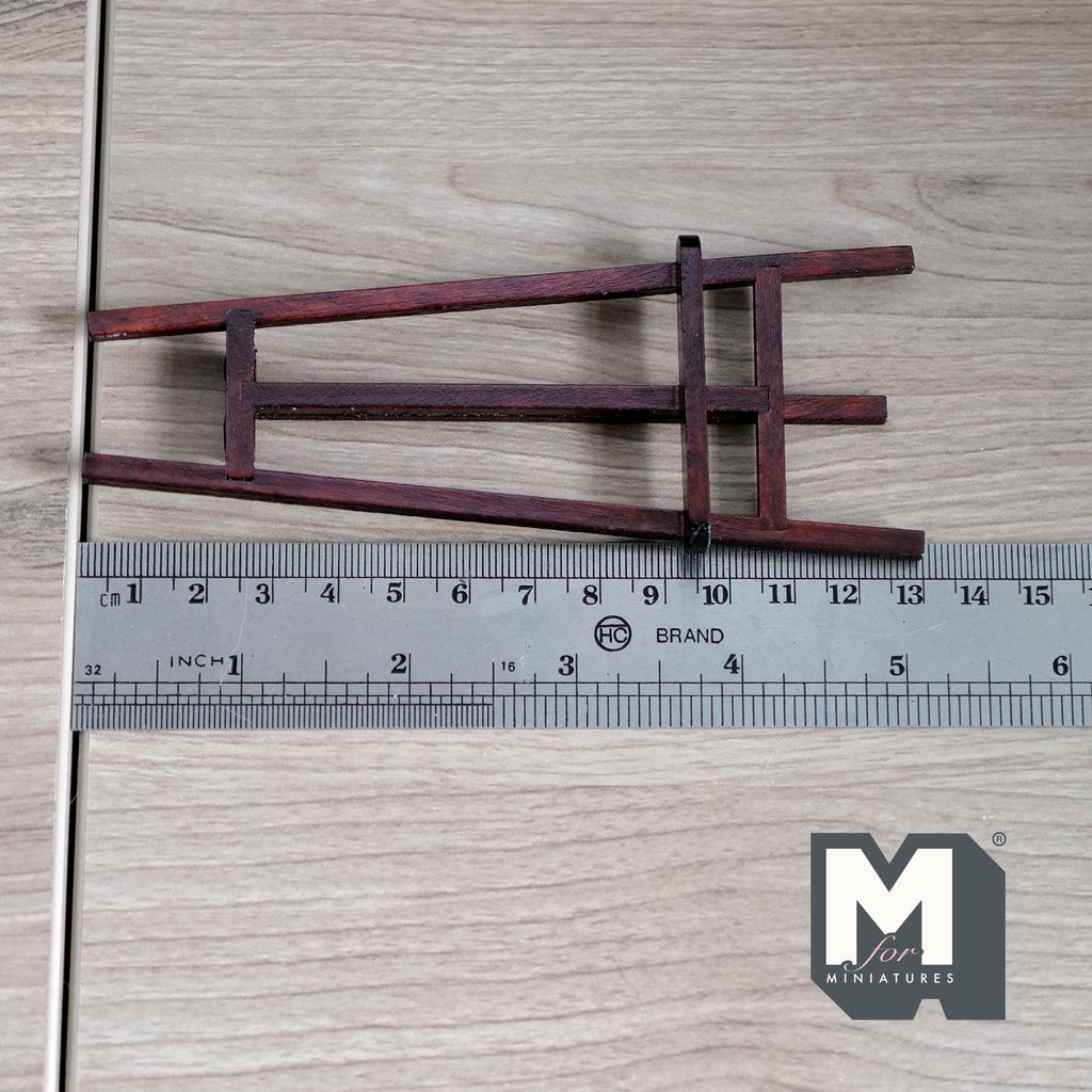 1:12 Scale Miniature Wood Artist Easel with Tray, 5-1/16 inch tall, DIY Dollhouse Supply (dark brown)