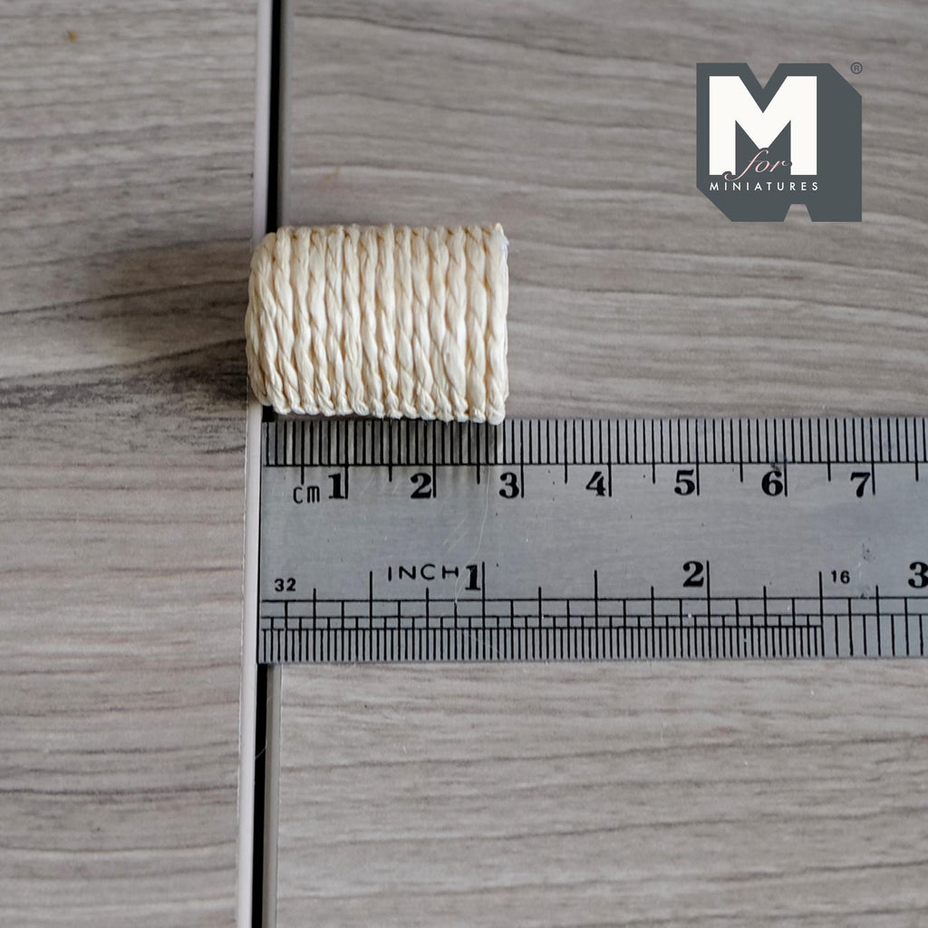 1:12 Scale Miniature Rope Wrapped Planter Pot, White Interior, 1-1/8 inch tall, DIY Dollhouse Supply