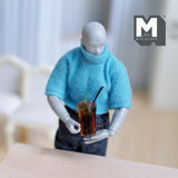 Dollhouse Miniature Iced Tea Beverage with Straw and Garnish Large Size - E094