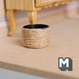 Dollhouse Miniature Rope Wrapped Planter Pot 1:12 Scale Woven Flower Pot 3/4 inch tall - F072